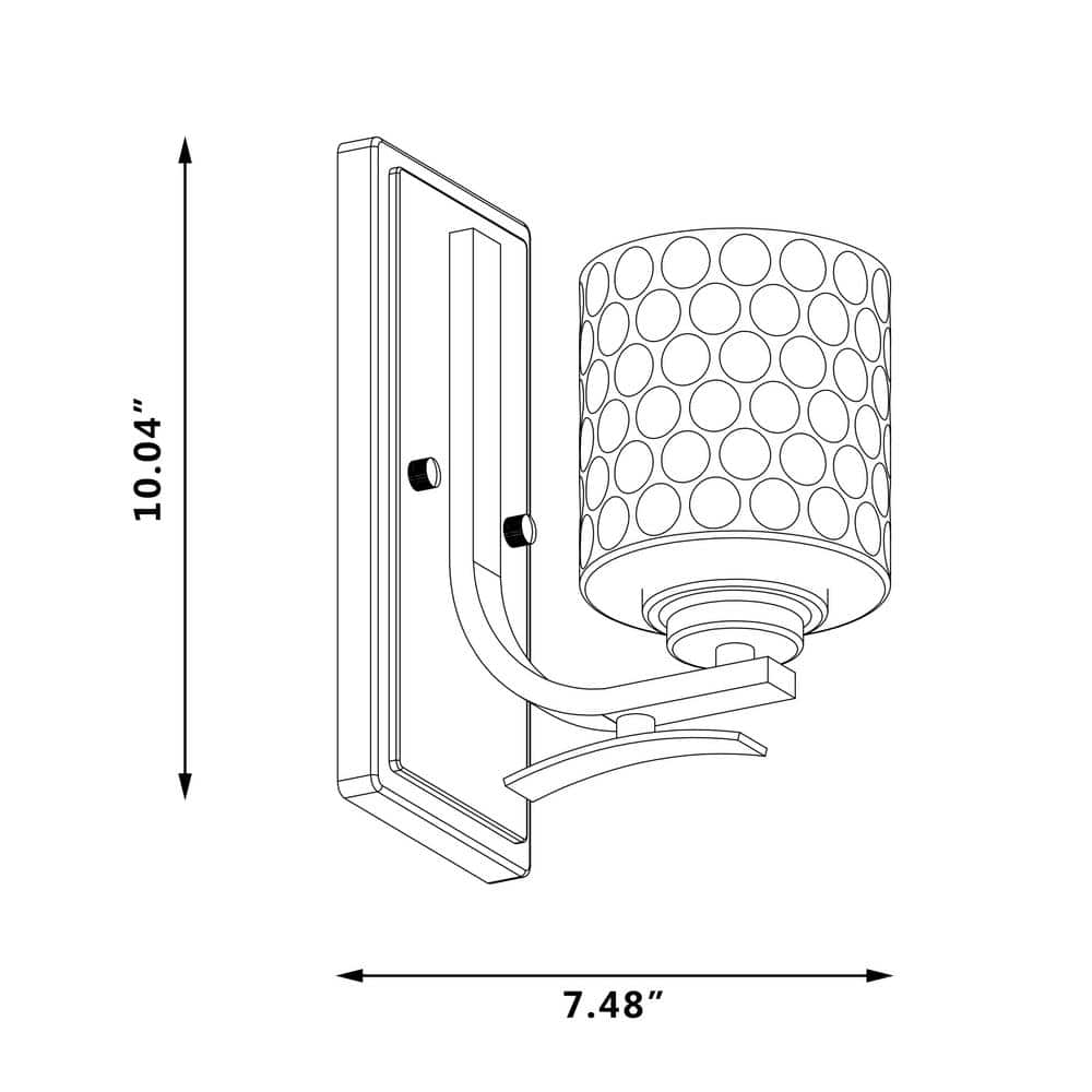 Chrome Glass Shade Dimmable Vanity Sconce