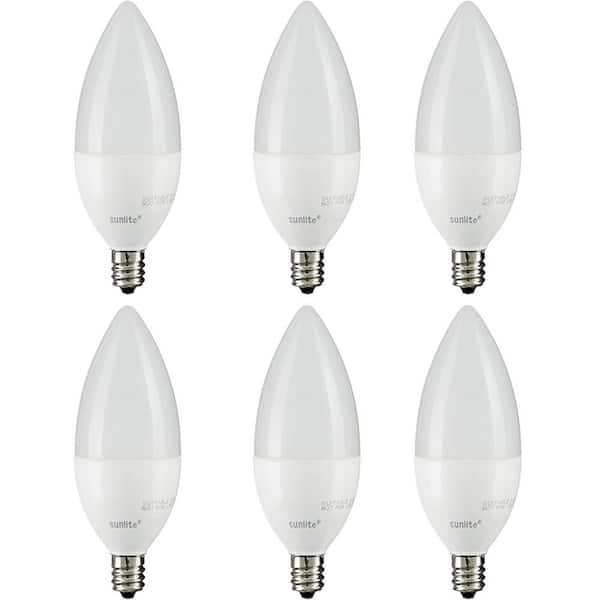 40-Watt Equivalent B11 Dimmable E12 Candelabra Base Torpedo Tip LED Light Bulb in Cool White 4000K (6-Pack)