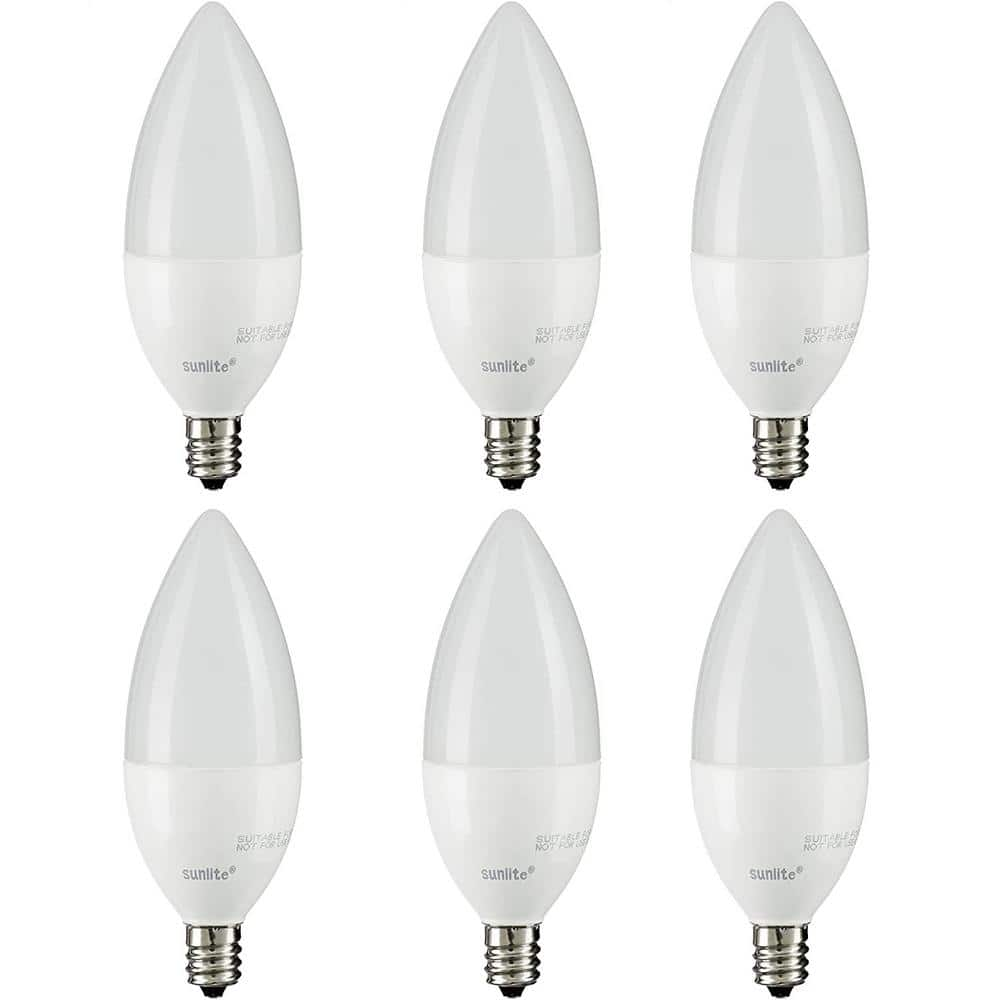 Sunlite 40 Watt Equivalent B11 Energy Star Dimmable E12 Candelabra Base Torpedo Tip Led Light 5685