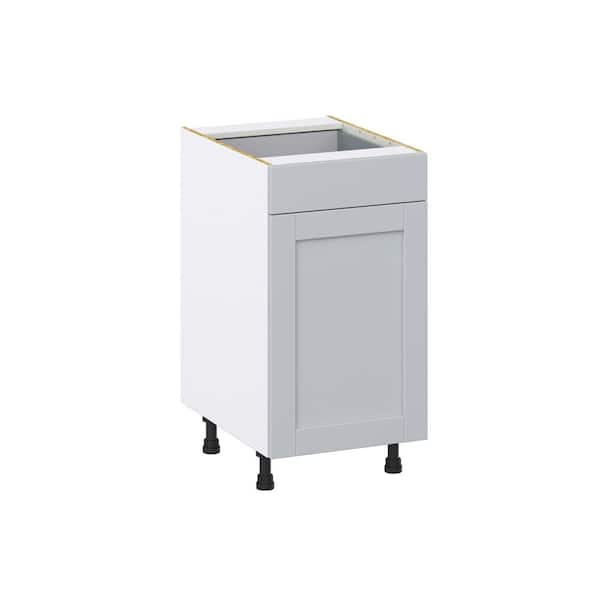 Milton 18 in. W x 24 in. D x 34.5 in. H Assembled Shaker Trash Can Kitchen Cabinet in Light Gray
