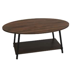 39 .4 in. L Brown 16.3 in. H Round Wood Top Coffee Table with 2 tiers