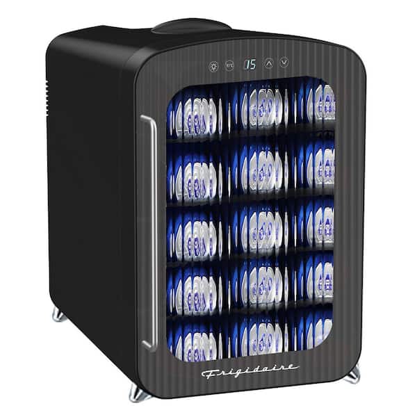 11.1 in. 12 Bottle/35 Can/23 Liter Retro Beverage Refrigerator (Dual Zone) in Black