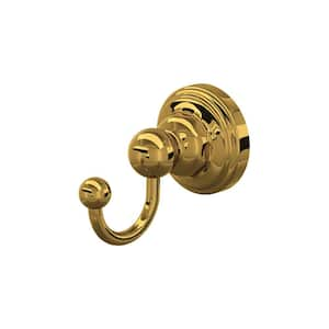 Edwardian J-Hook Robe/Towel Hook in Unlacquered Brass