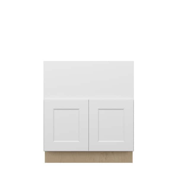 Unbranded Norfolk Shaker 30 in. W x 34.5 in. H x 24 in. D in Painted White Plywood Assembled Farm Sink Base Cabinet