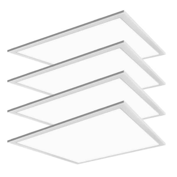 KOAOEIRS 4-Pack, 5000K White Integrated LED Industrial Ceiling Panel Light, 45 Watt-5800 Lumens Commercial Light for Office