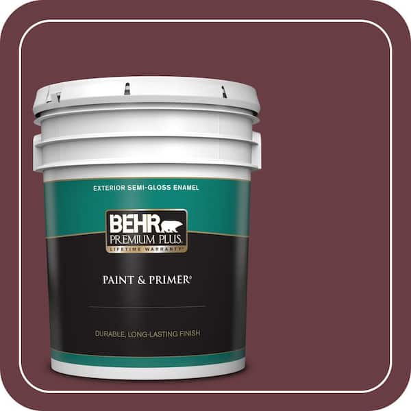 BEHR PREMIUM PLUS 5 gal. #T14-11 Imperial Jewel Semi-Gloss Enamel Exterior Paint & Primer