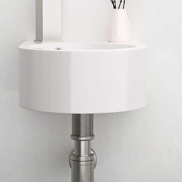 4.75 in. Ceramic Wall-Mounted Specialty Bathroom Sink in White