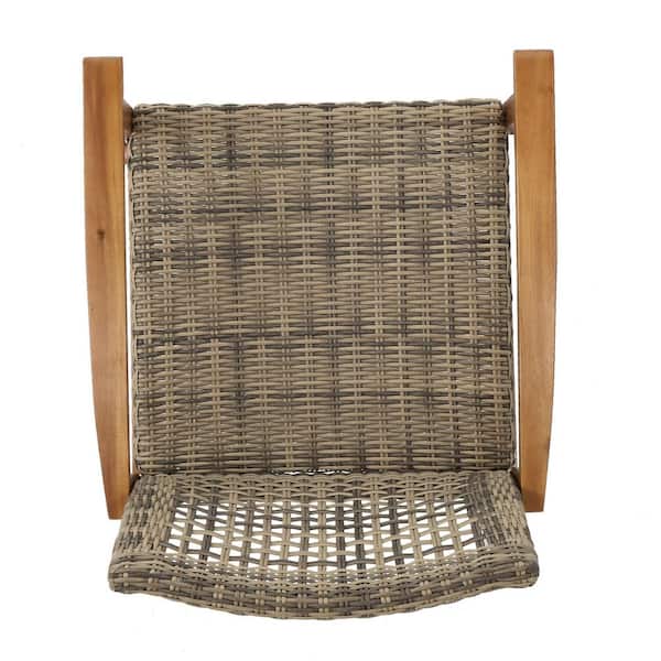 YOSIMFUR Outdoor Acacia Wood Wicker Club Chairs (2-Pack) DJYC