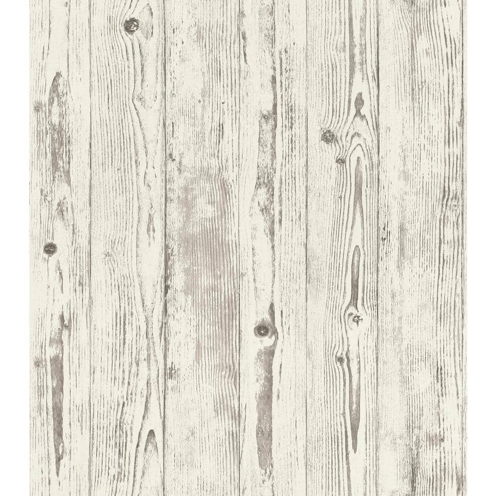 57.8 sq. ft. Albright White Weathered Oak Panels Strippable Wallpaper Cover