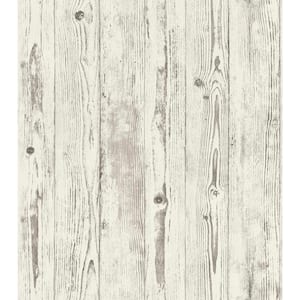 57.8 sq. ft. Albright White Weathered Oak Panels Strippable Wallpaper Covers