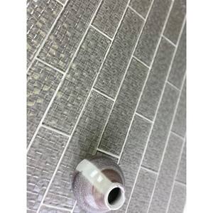 Textured Design Pebble Gray 2 in. x 8 in. x 5 mm. Glossy Glass Subway Wall Tile (11 Sq. Ft.)