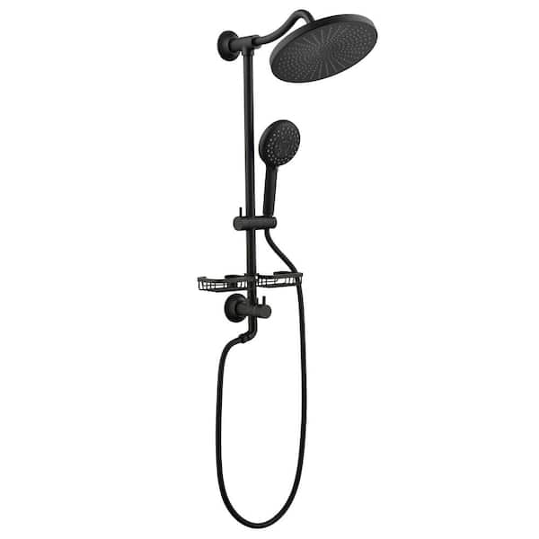 Unbranded 4-Spray Multifunction Deluxe Wall Bar Shower Kit in Matt Black with Hand Shower