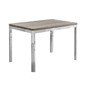 Jasmine Dark Taupe Metal Dining Table for (Seats of 4)