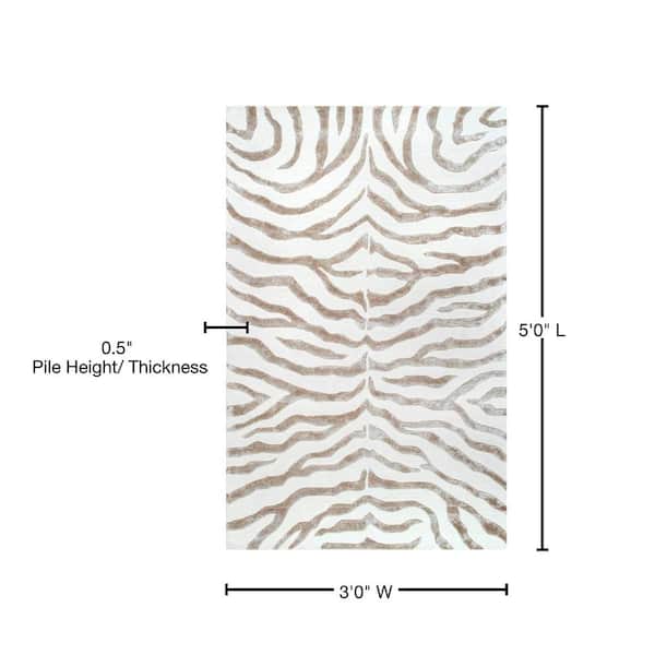 nuLOOM Zebra Stripes Gray Doormat 3 ft. x 5 ft. Area Rug ZF5-305