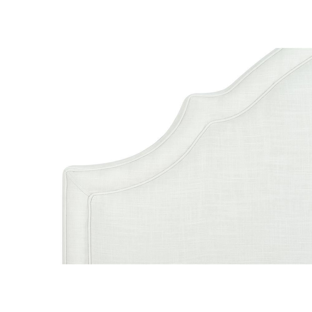 Antique White Upholstered Queen Headboard with Birch Frame