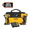 DEWALT 20V MAX Cordless Drill/Impact 2 Tool Combo Kit with (2) 20V 1.3Ah Batteries, Charger, and Bag DCK240C2