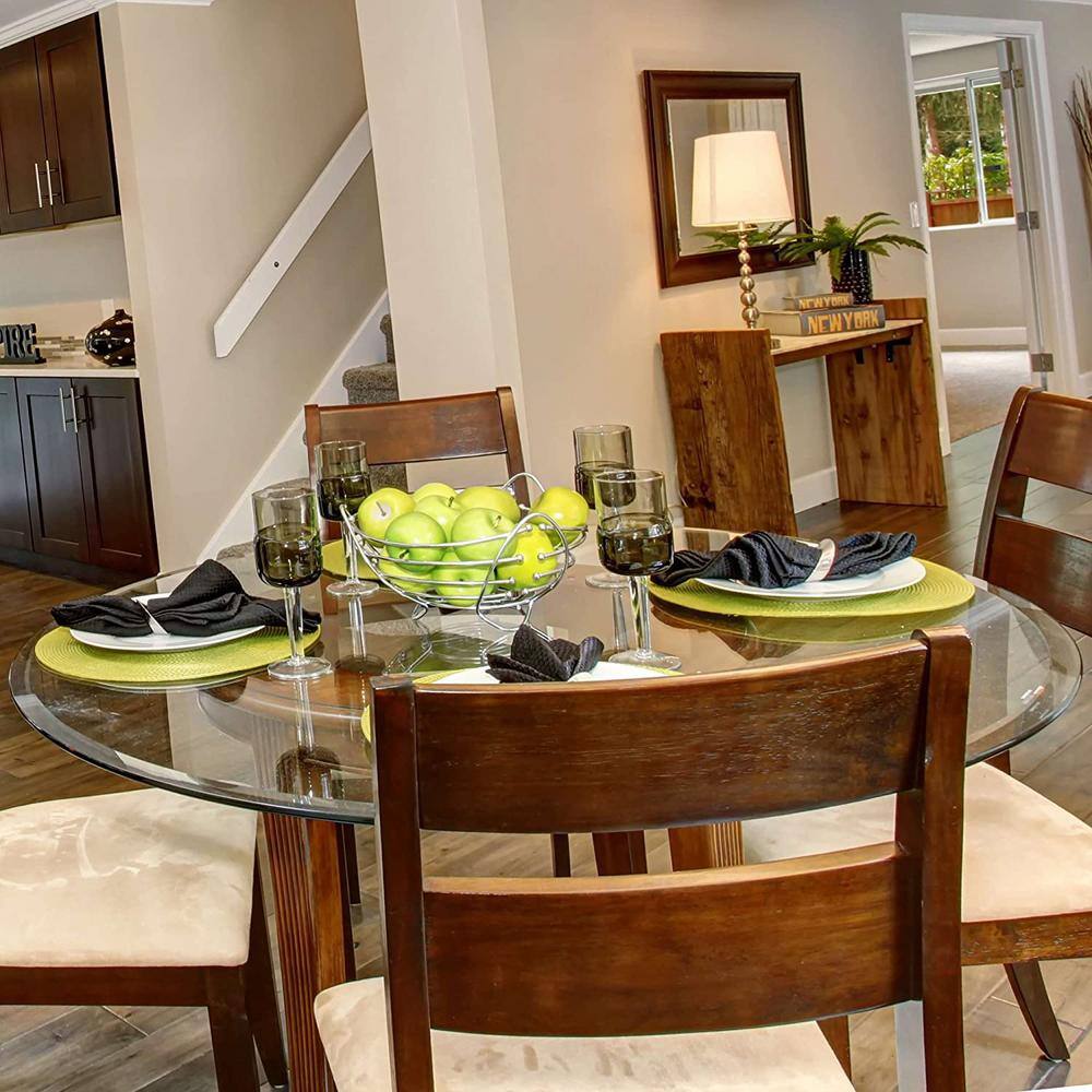 Elegant Round Beveled Edge Tempered Glass Table Top