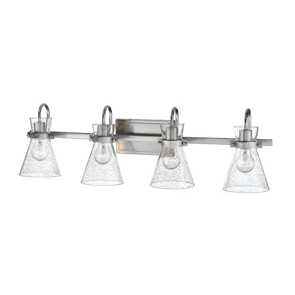 32 in. 4-Light Brushed Nickel Vanity Light