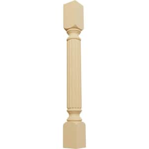 3-3/4 in. x 3-3/4 in. x 35-1/2 in. Unfinished Alder Raymond Reeded Cabinet Column