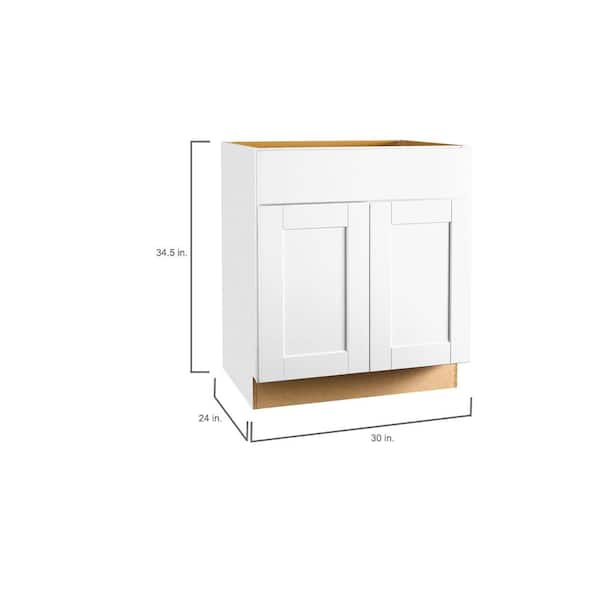 Hampton Bay 30 in. W x 24 in. D x 34.5 in. H Assembled Sink Base Kitchen  Cabinet in Unfinished with Recessed Panel KSB30-UF - The Home Depot