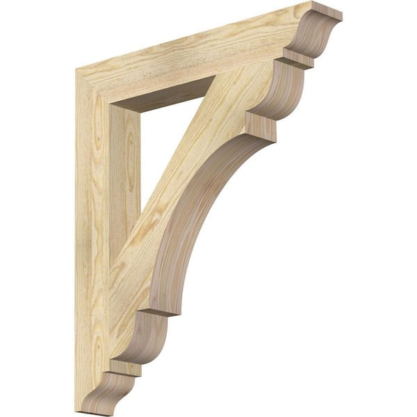 Ekena Millwork 4 in. x 30 in. x 26 in. Douglas Fir Olympic Traditional Rough Sawn Bracket