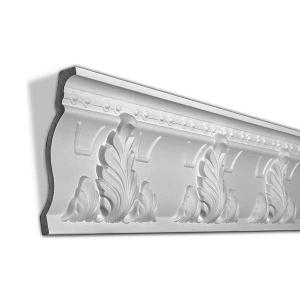 American Pro Decor 3-7/8 in. x 9 in. x 96 in. Leaves Polyurethane Crown Moulding Pro Pack 16 LF (2-Pack)