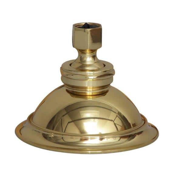 Antique 1-Spray 3.8 in. Single Wall Mount Fixed Shower Head in Polished Brass