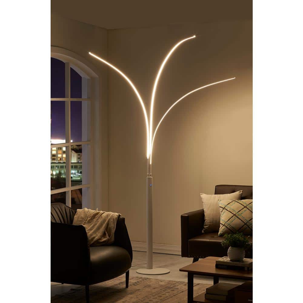 Aurora Adjustable 92" White LED Arch Tree Floor Lamp
