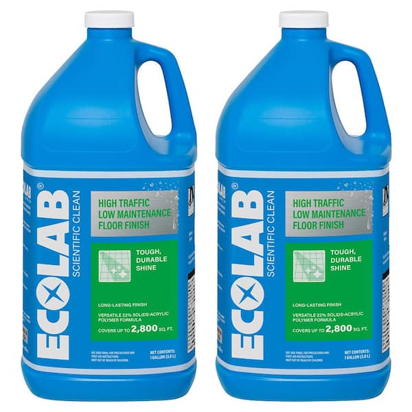 ECOLAB 1 Gal. High Traffic Low Maintenance Non Slip Floor Finish for Concrete, Vinyl and Epoxy Flooring (2-Pack)