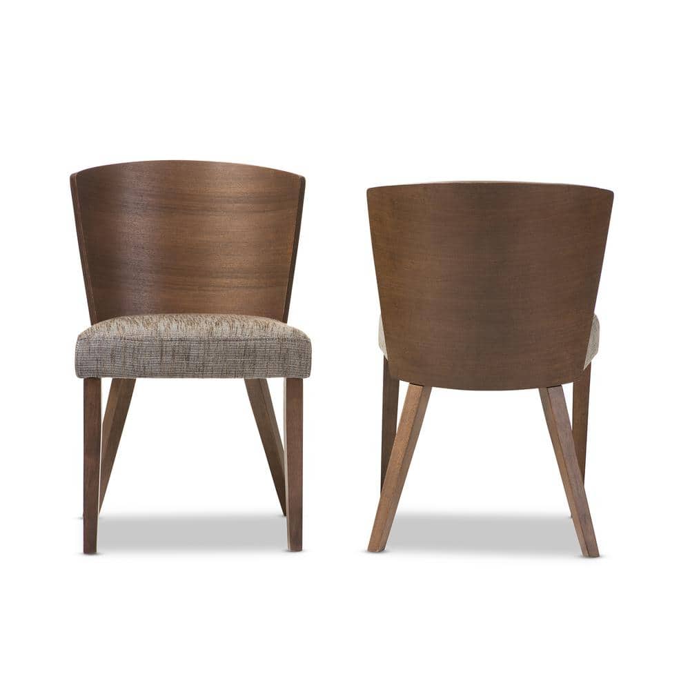 Set of 2 Sparrow Brown and Gravel Wood Modern Dining Chairs