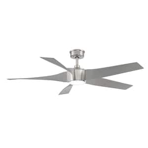 Sky Parlor 56 in. LED Indoor Brushed Nickel Ceiling Fan with Light