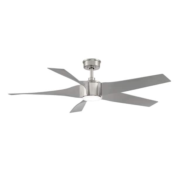 Home Decorators Collection Sky Parlor 56 in. LED Indoor Brushed Nickel Ceiling Fan with Light