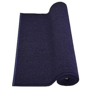 Solid Navy Color 36 in. x 31.5" Indoor Landing Mat Stair Tread Cover Slip Resistant Backing Set of 1