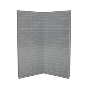 Utile Metro 36 in. W x 80 in. H Direct-to-Stud Fiberglass Shower Wall Set for Corner in Ash Grey, 2 Panels