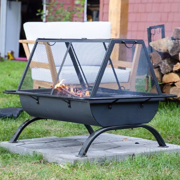 Sunnydaze Northland 36 in. x 27 in. Rectangle Steel Wood Burning