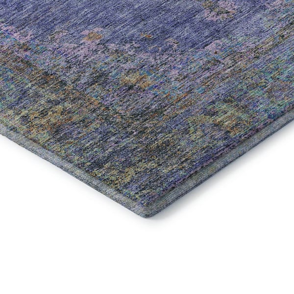Mayfield Premium Machine Washable Abstract AMF2021 Purple 9 ft. x 12 ft. Area Rug
