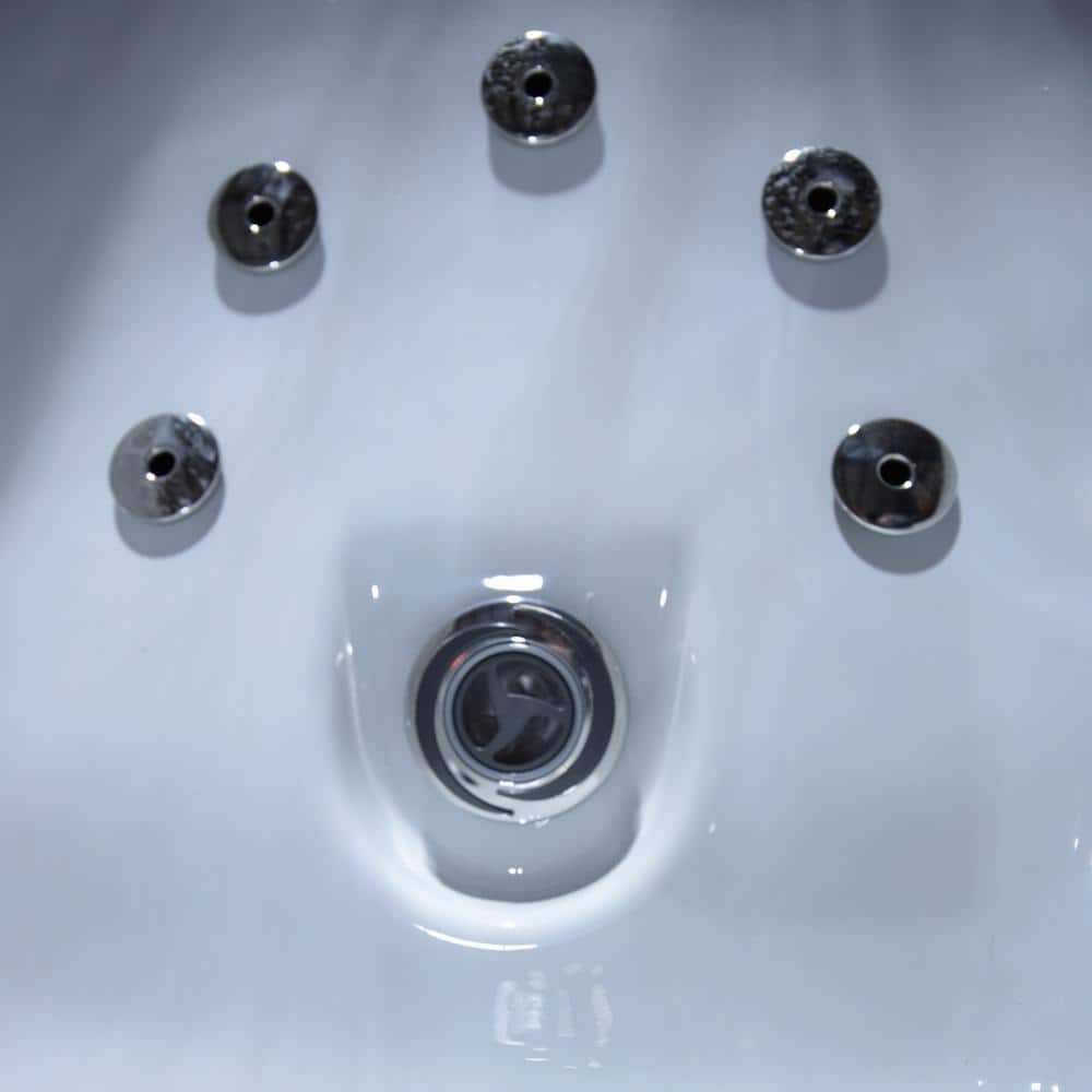 Gray Oval 2-Person Resin Plug and Play Hot Tub