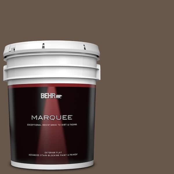 BEHR MARQUEE 5 gal. #PPU5-18 Chocolate Swirl Flat Exterior Paint & Primer