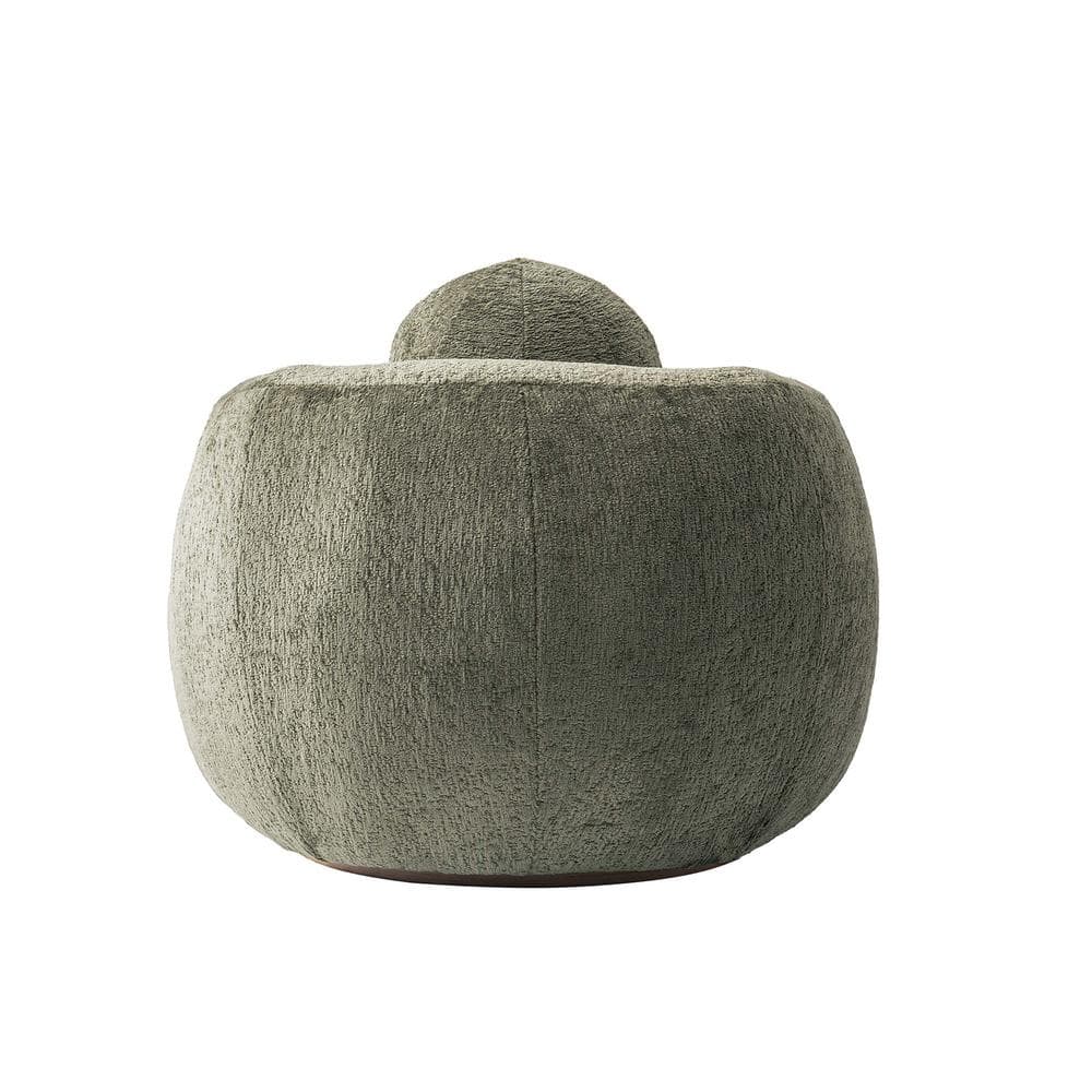 Tribeca Olive Green Chenille Swivel Accent Chairs with Wood Base, Set of 2