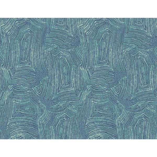 Seabrook Designs 60.75 sq. ft. Metallic Harbor Blue Radcliffe Abstract Paper Unpasted Wallpaper Roll