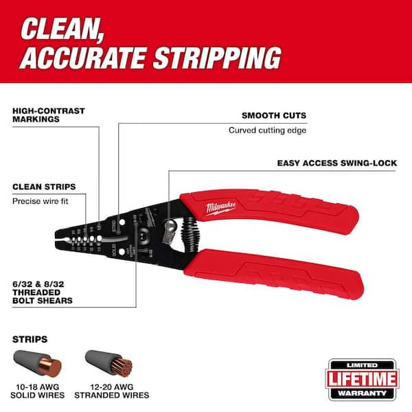 10-20 AWG Wire Stripper/Cutter with Comfort Grip