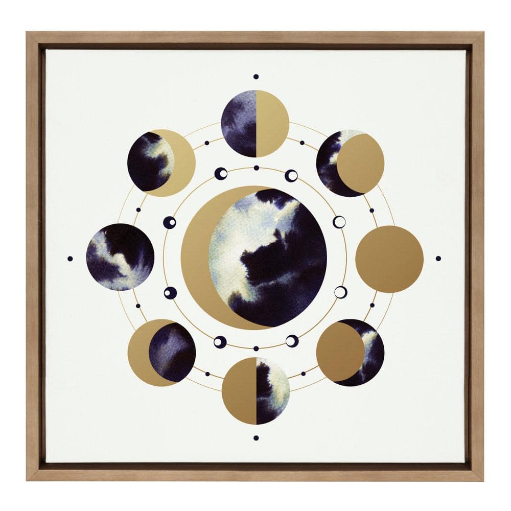 22" Gold Framed Abstract Lunar Canvas Print