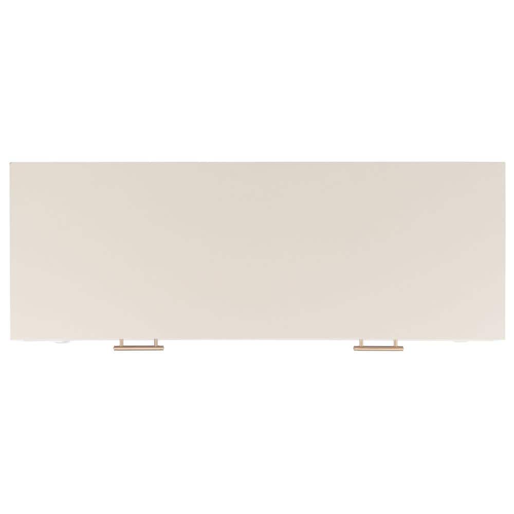 Estella White 40" Modern Console Table with 2 Drawers and Metal Accents
