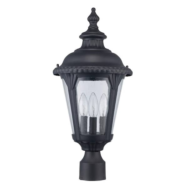 Bel Air Lighting Commons 3-Light Black Outdoor Lamp Post Light