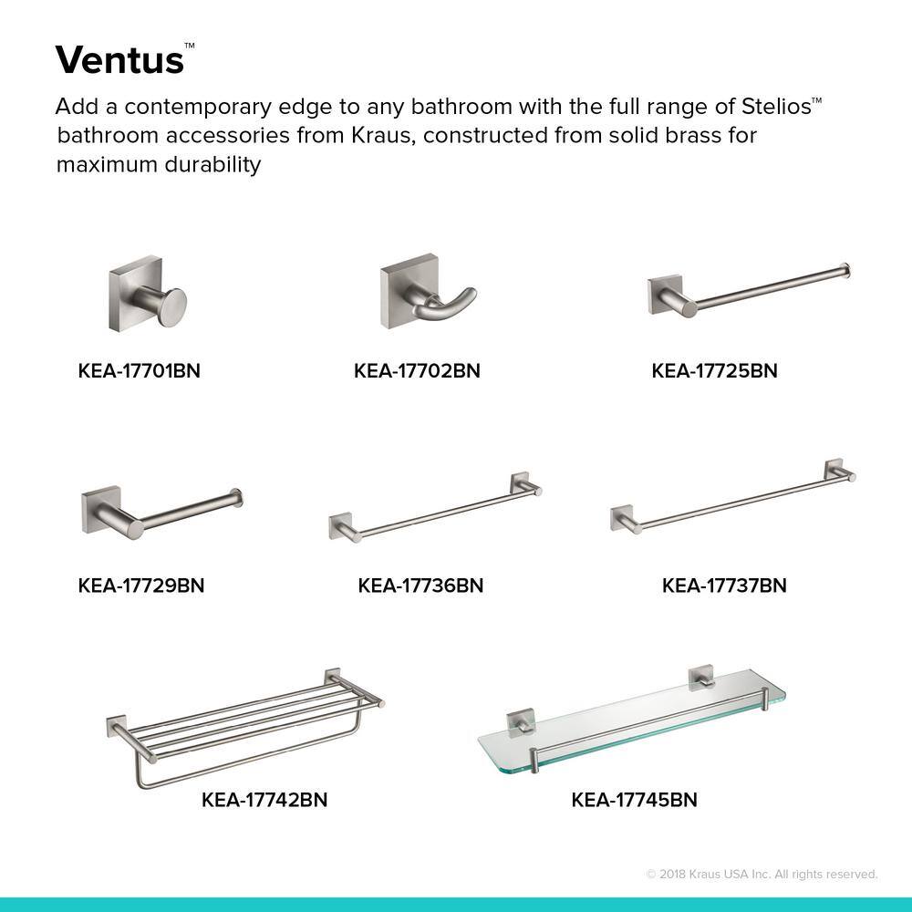 Ventus Brushed Nickel 25.38" Wall Mounted Towel Bar
