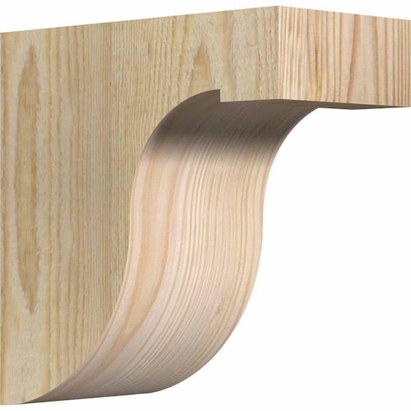 Ekena Millwork 4 in. x 8 in. x 8 in. Douglas Fir Del Monte Rough Sawn Corbel