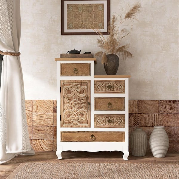22 in. W x 12 in. D x 30 in. H Brown Freestanding Linen Cabinet