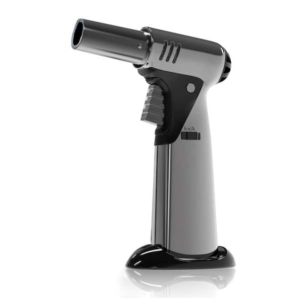 Zinc Alloy Finish Torch Lighter with Adjustable Flame and Safety Lock for Cooking, Baking, BBQ, Soldering