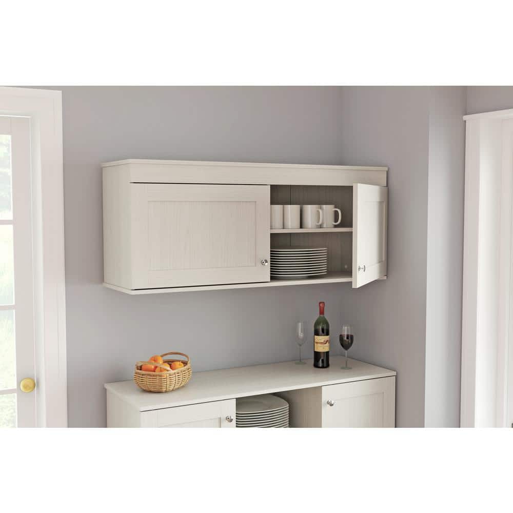 Shaker White 52'' Wall Mounted Buffet Cabinet with Adjustable Shelves