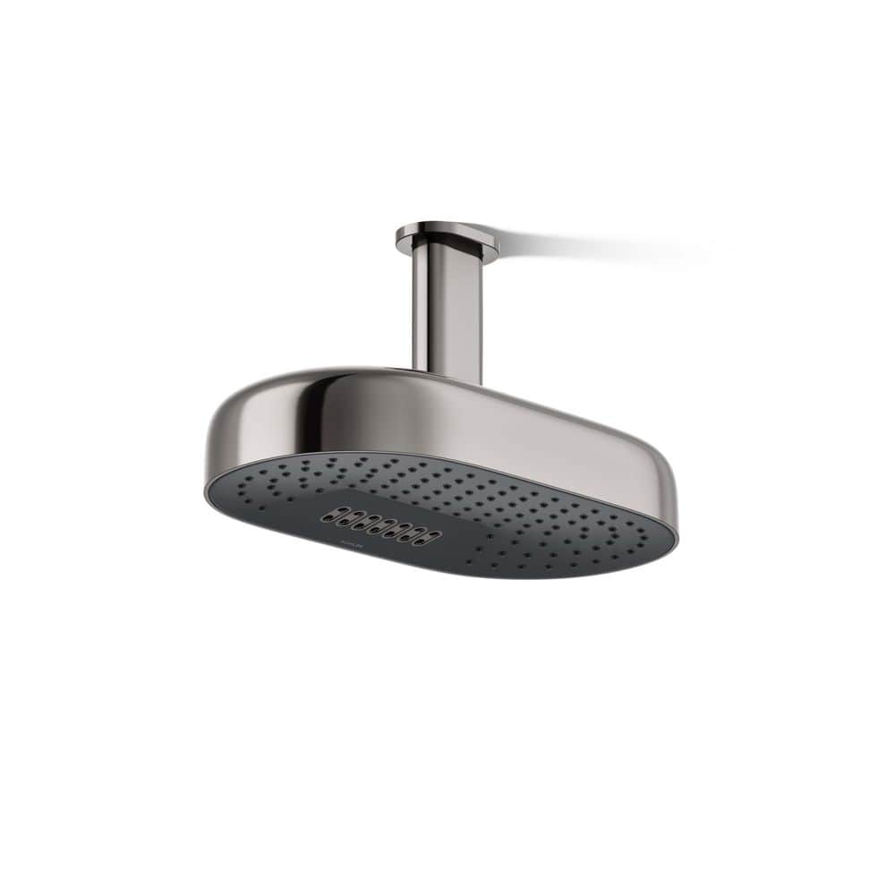 Statement Oblong 2-Spray Patterns 1.75 GPM 14 in. Ceiling Mount Rainhead Fixed Shower Head in Vibrant Titanium price history on PriceWatchPro